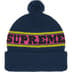 Supreme Big Stripe Beanie - Navy (front)