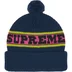 Supreme Big Stripe Beanie - Navy (front)