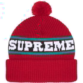 Supreme Big Stripe Beanie Red