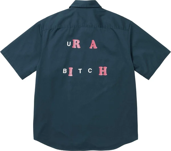 Supreme Bitch S/S Work Shirt - Navy (front)