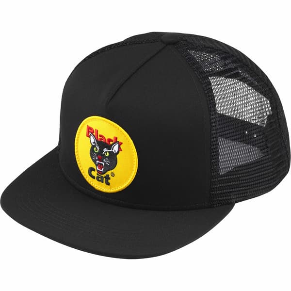 Supreme Black Cat Mesh Back 5-Panel - Black (front)