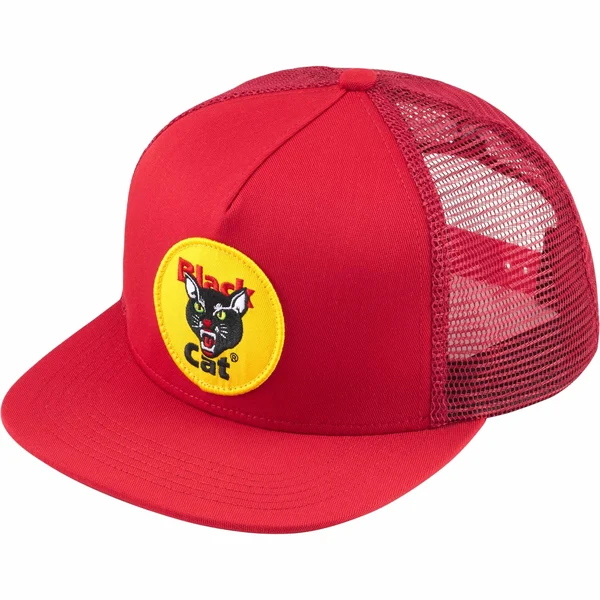 Supreme Black Cat Mesh Back 5-Panel - Red (front)
