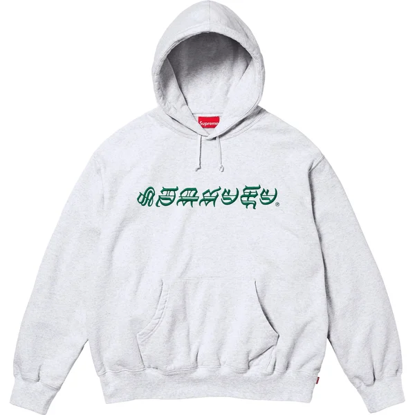Supreme Blackletter Hooded Sweatshirt - Ash Grey (front)