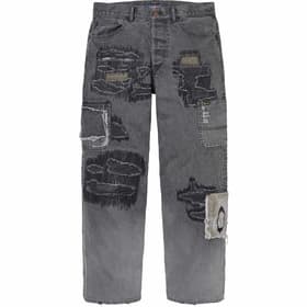 Supreme blackmeans Mended Loose Fit Jean Washed Black