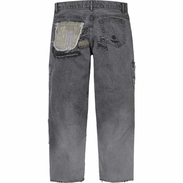Supreme blackmeans Mended Loose Fit Jean - Washed Black (front)