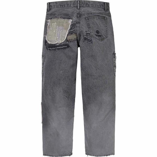 Supreme blackmeans Mended Loose Fit Jean - Washed Black (front)