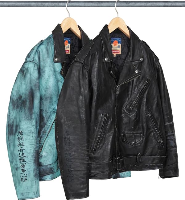 Supreme blackmeans Painted Leather Motorcycle Jacket - Product Image