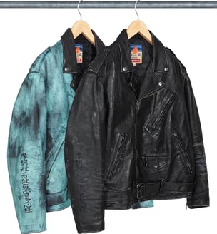 Supreme blackmeans Painted Leather Motorcycle Jacket
