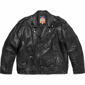 Supreme blackmeans Painted Leather Motorcycle Jacket Black