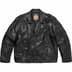 Supreme blackmeans Painted Leather Motorcycle Jacket - Black (front)