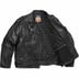 Supreme blackmeans Painted Leather Motorcycle Jacket - Black (front)