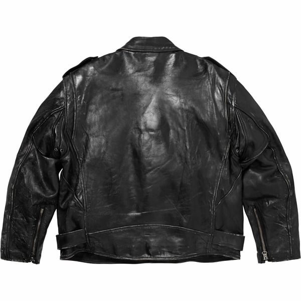 Supreme blackmeans Painted Leather Motorcycle Jacket - Black (front)