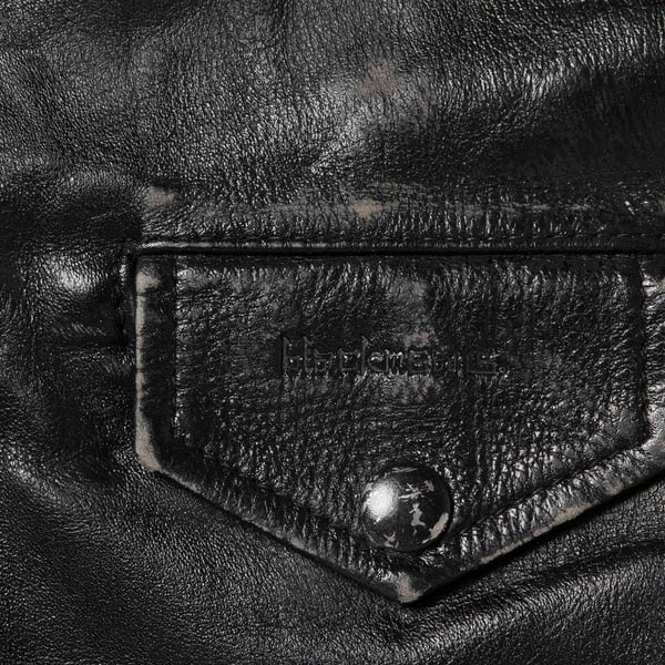 Supreme blackmeans Painted Leather Motorcycle Jacket - Black (front)