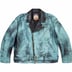 Supreme blackmeans Painted Leather Motorcycle Jacket - Light Green (front)