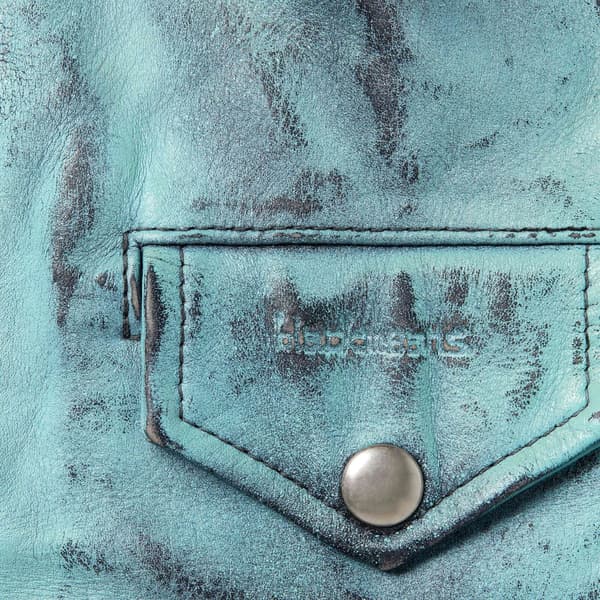 Supreme blackmeans Painted Leather Motorcycle Jacket - Light Green (front)