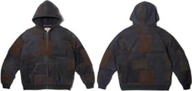 Supreme blackmeans Patchwork Zip Up Hooded Sweater Black