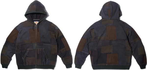 Supreme blackmeans Patchwork Zip Up Hooded Sweater - Product Image