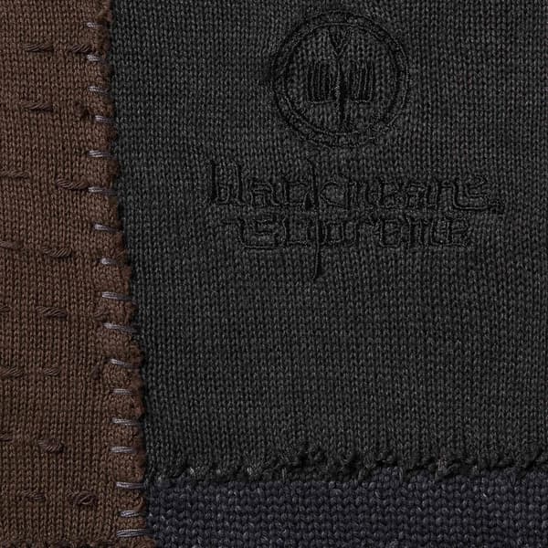 Supreme blackmeans Patchwork Zip Up Hooded Sweater - Black (front)