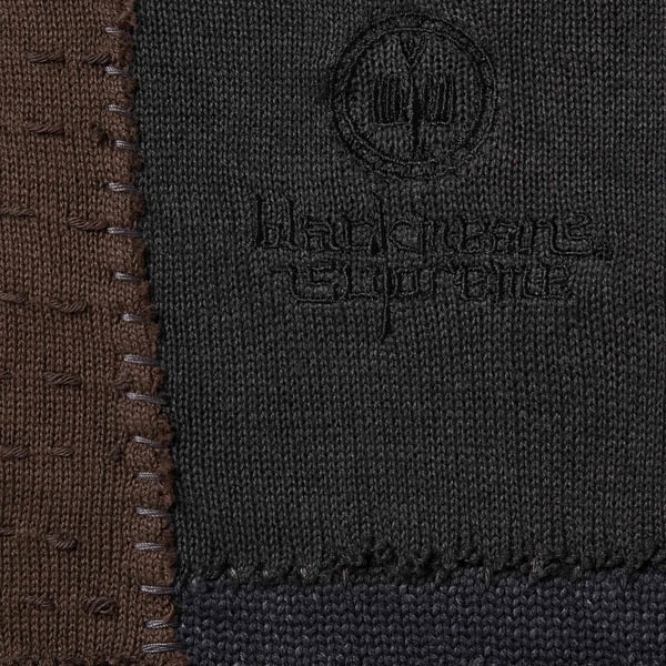 Supreme blackmeans Patchwork Zip Up Hooded Sweater - Black (front)