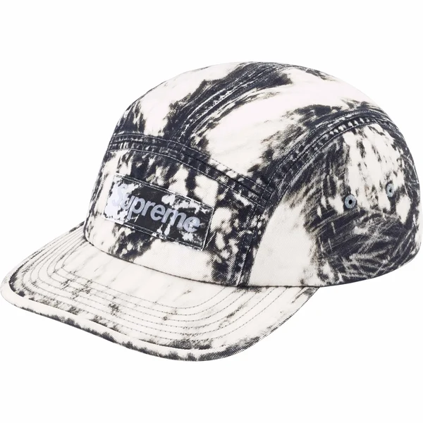 Supreme Bleached Chino Camp Cap - Black (front)