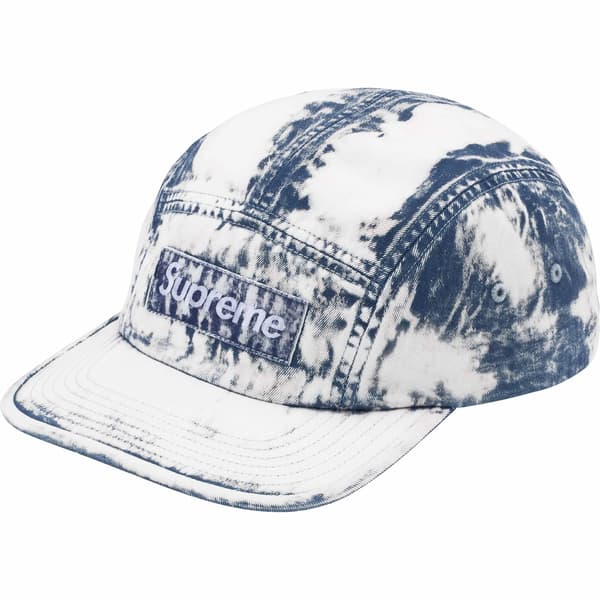 Supreme Bleached Chino Camp Cap - Navy (front)