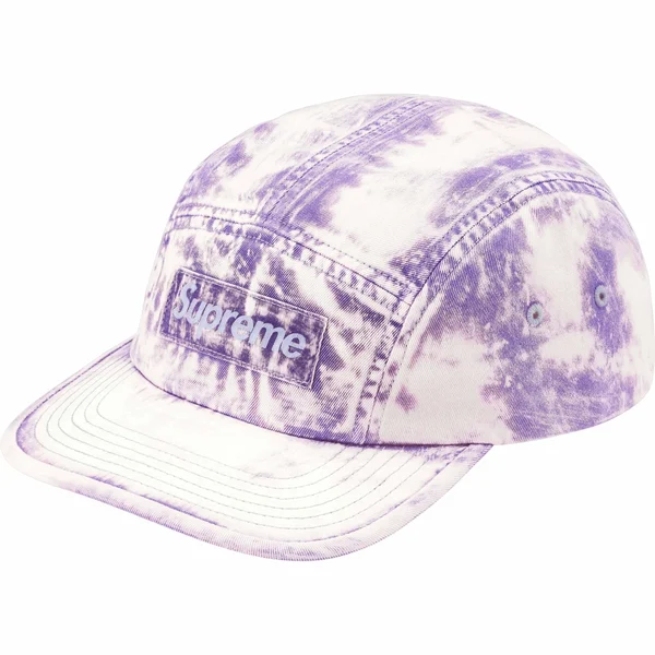 Supreme Bleached Chino Camp Cap - Purple (front)
