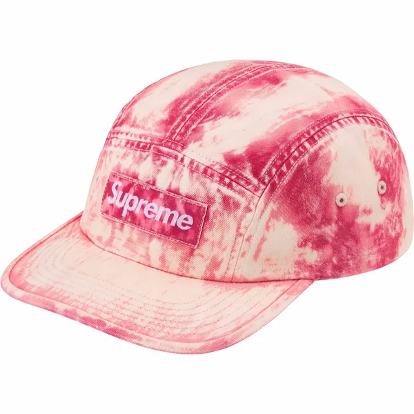 Supreme Bleached Chino Camp Cap - Red (front)