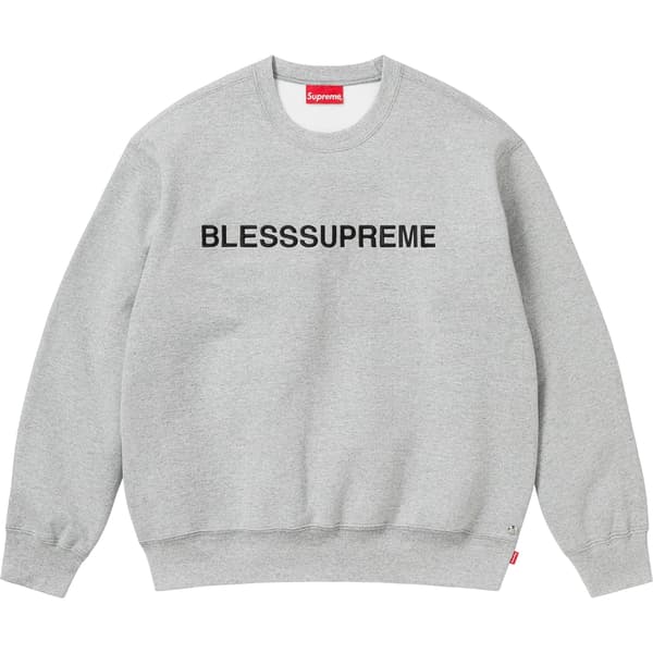 Supreme BLESS Crewneck - Heather Grey (front)