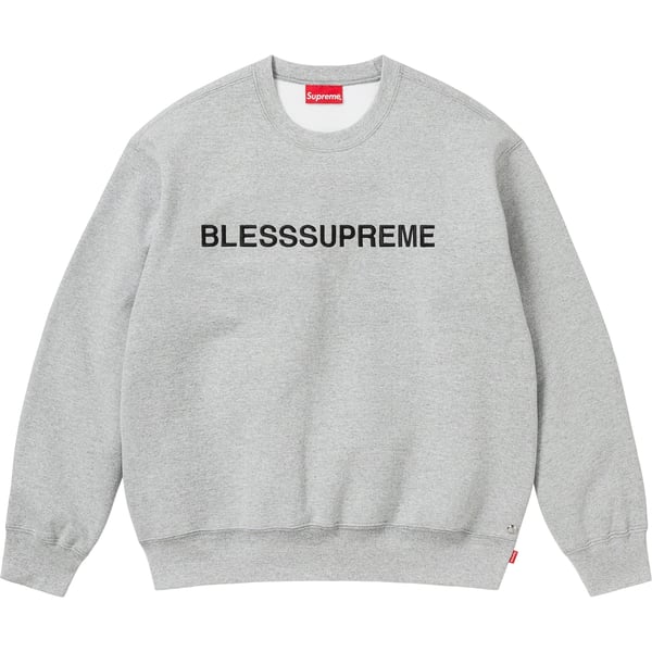 Supreme BLESS Crewneck - Heather Grey (front)