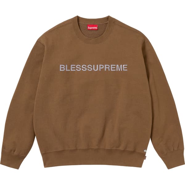 Supreme BLESS Crewneck - Olive Brown (front)