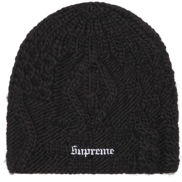 Supreme Block Knit Beanie - Black (front)