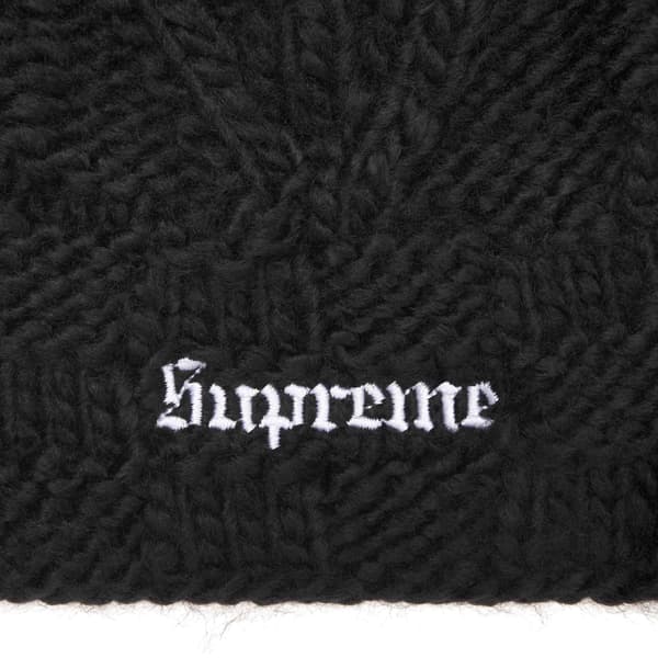 Supreme Block Knit Beanie - Black (front)