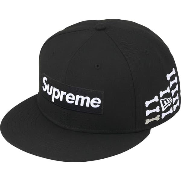 Supreme Bones Box Logo New Era - Black (front)