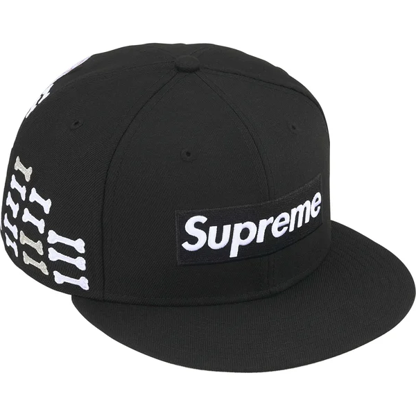 Supreme Bones Box Logo New Era - Black (front)