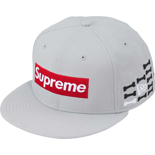 Supreme Bones Box Logo New Era - Grey (front)