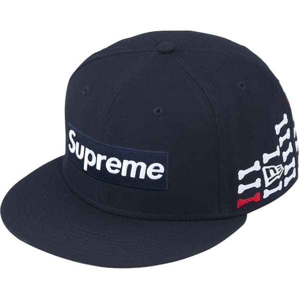 Supreme Bones Box Logo New Era - Navy (front)