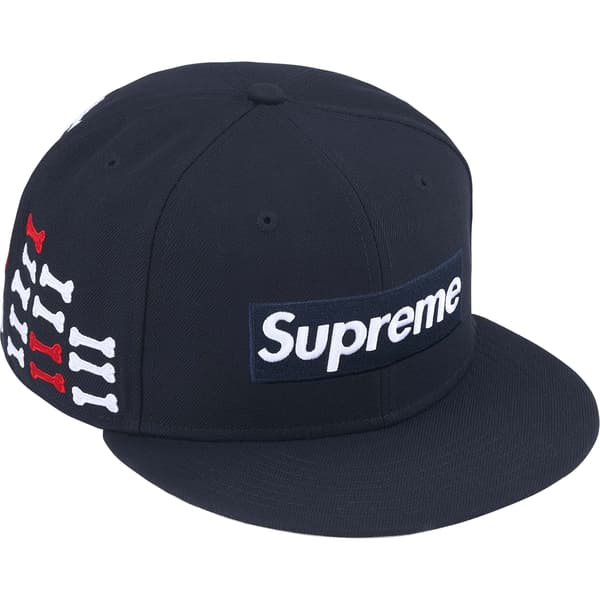 Supreme Bones Box Logo New Era - Navy (front)