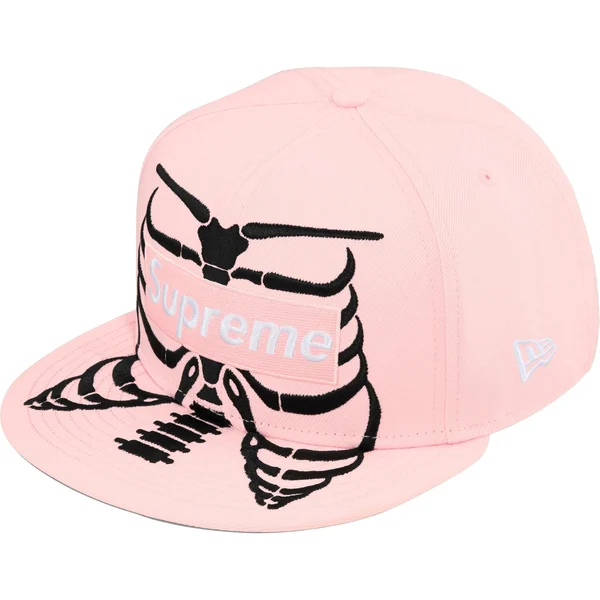 Supreme Bones Box Logo New Era - Pink (front)