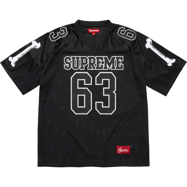 Supreme Bones Football Jersey - Black (front)