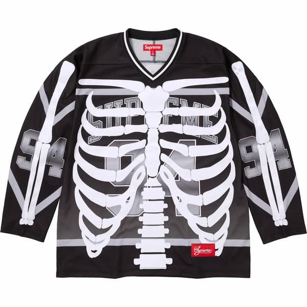 Supreme Bones Hockey Jersey - Black (front)