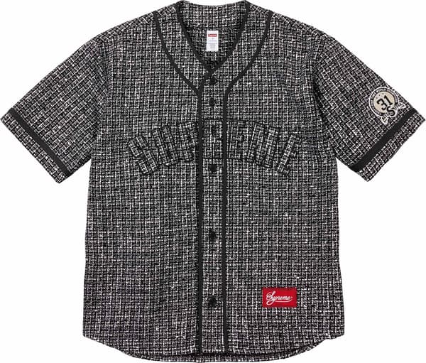 Supreme Bouclé Baseball Jersey - Black (front)