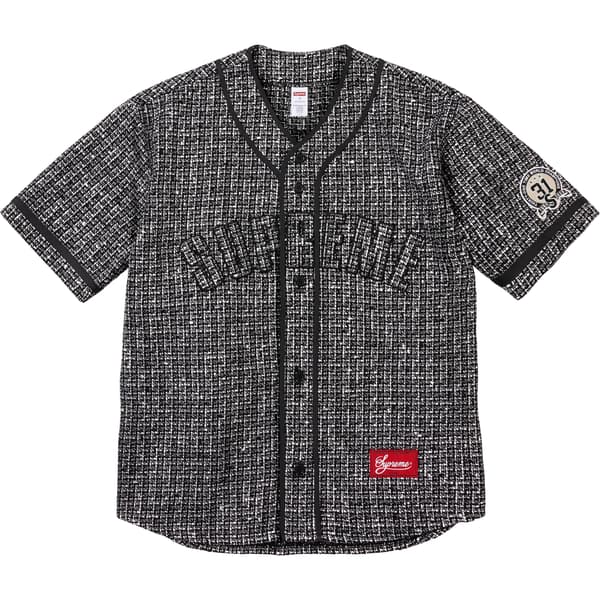 Supreme Bouclé Baseball Jersey - Black (front)