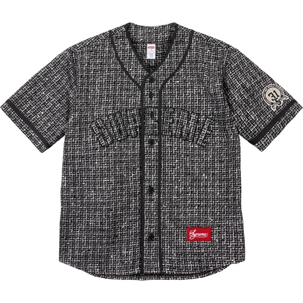 Supreme Bouclé Baseball Jersey - Black (front)