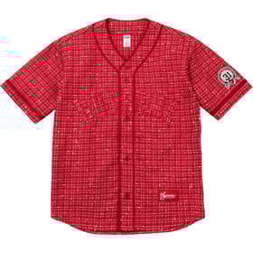 Supreme Bouclé Baseball Jersey Red