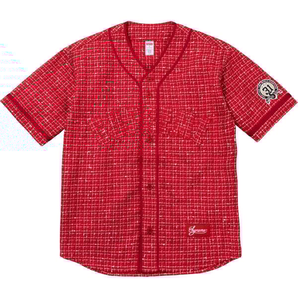 Supreme Bouclé Baseball Jersey - Red (front)