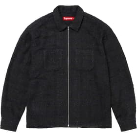 Supreme Bouclé Zip Up Shirt Black