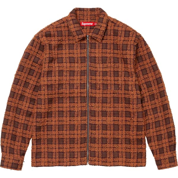 Supreme Bouclé Zip Up Shirt - Rust (front)