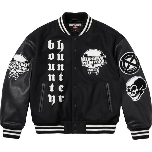 Supreme Bounty Hunter Varsity Jacket - Black (front)