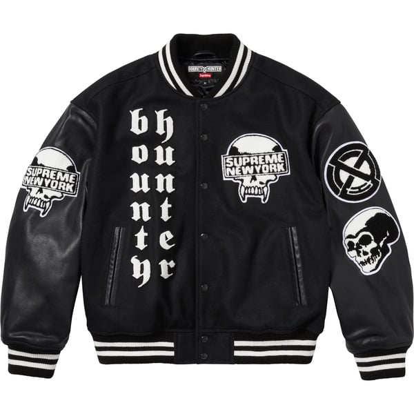 Supreme Bounty Hunter Varsity Jacket - Black (front)