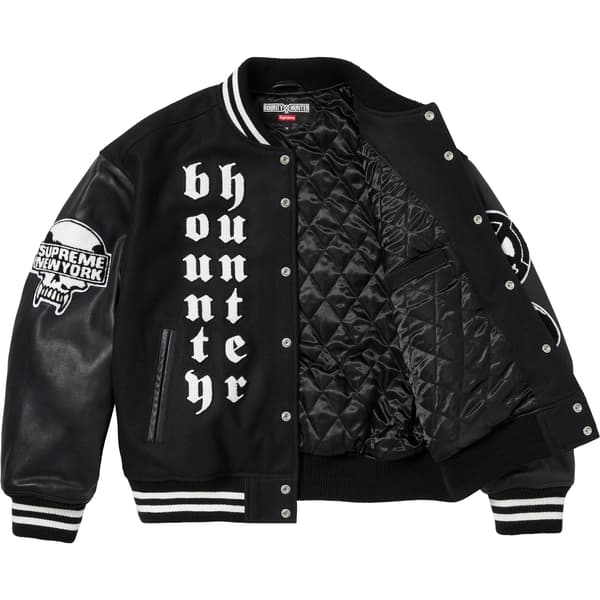 Supreme Bounty Hunter Varsity Jacket - Black (front)